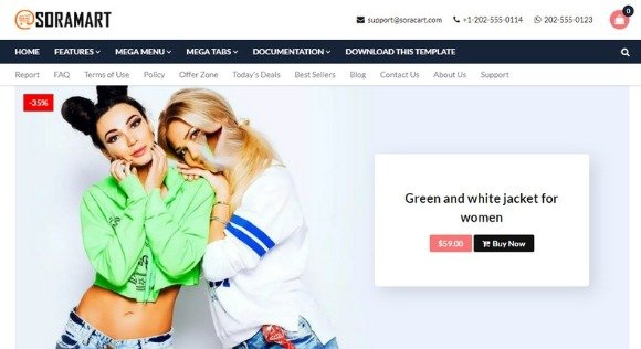 SoraMart Responsive Blogger Shopping Template Download