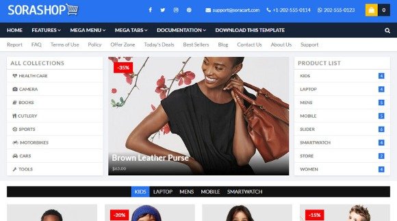 SoraShop Premium Blogger Template Download