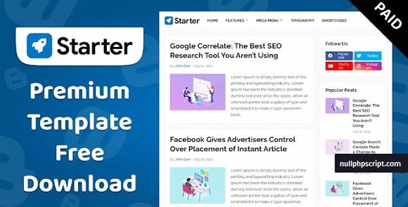 Starter Premium Responsive Blogger Template Download