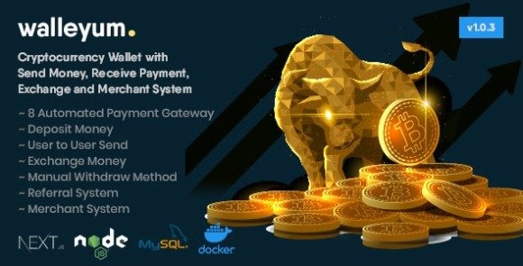 Walleyum Cryptocurrency Wallet System with Exchange Script