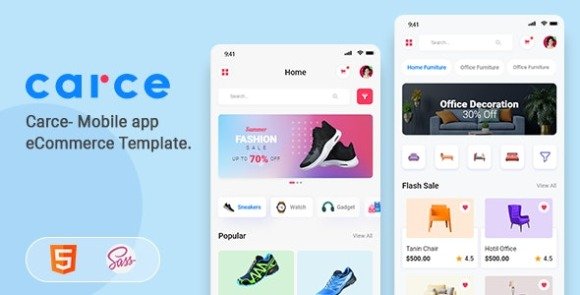 Carce Mobile app eCommerce Template Download
