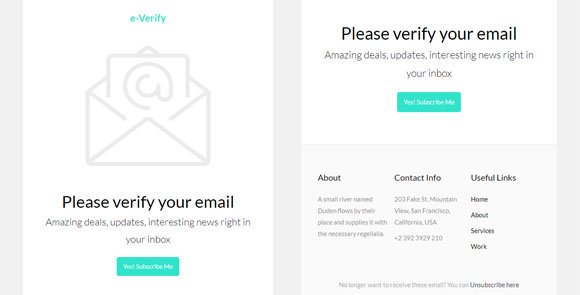 Email Verification Email HTML Template Free Download