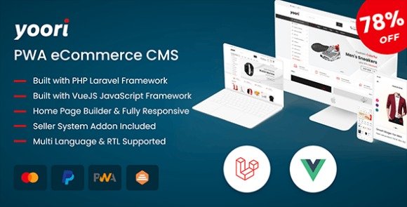 YOORI Laravel Vue Multi-Vendor PWA eCommerce CMS Script