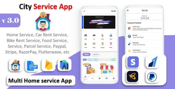 City Service App Service At Home Multi Payment Gateways