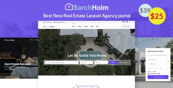 Sarchholm Real Rstate Laravel Multilingual Agency Portal PHP Script