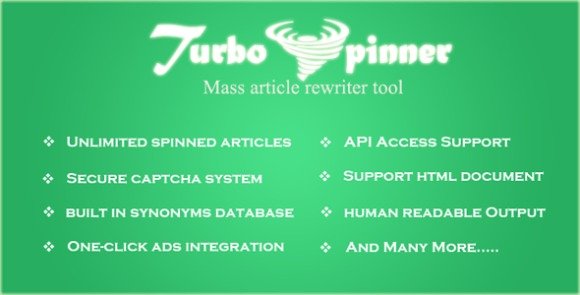 Turbo Spinner Article Rewriter PHP Script