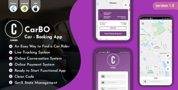 CarBo Online Car Booking Flutter App UI Kit