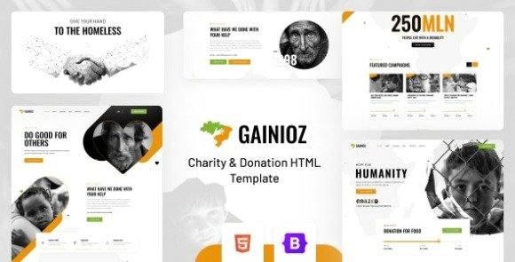 Gainioz Charity and Donation HTML Template