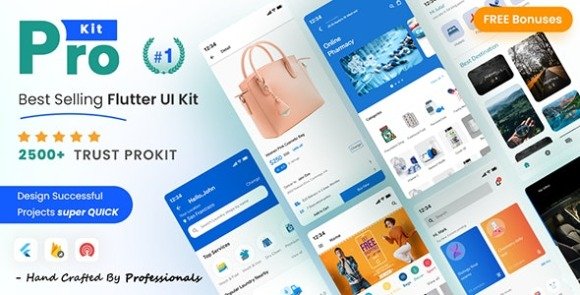 ProKit Flutter Best Selling Flutter UI Kit App Source