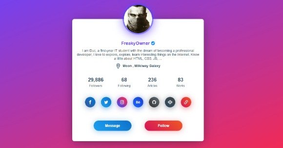 Profile Landing Blogger Template