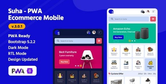 Suha PWA Ecommerce Mobile HTML Template Download