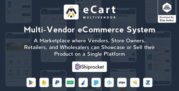 eCart Multi Vendor eCommerce System App with Admin Panel Source