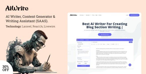 AiWrite AI Writer Content Generator and Writing Assistant Tools SaaS