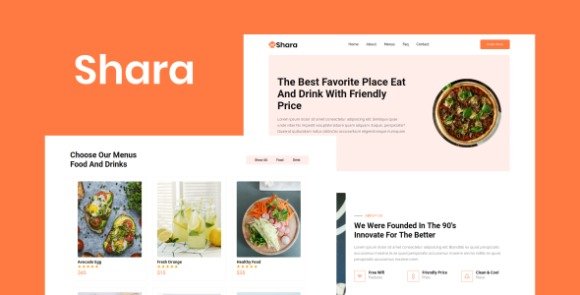 Shara Food and Drink Landing Page Template