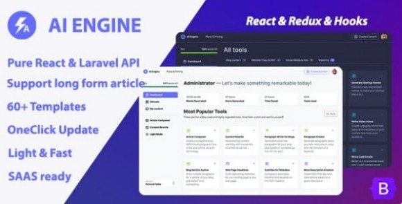 AI Engine AI Copywriter and Content Writer SaaS Script