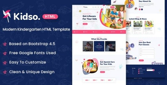 Kidso Modern Kindergarten HTML Template