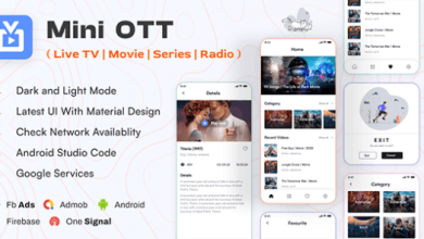 Mini OTT Live TV Streaming Movie Radio App Source