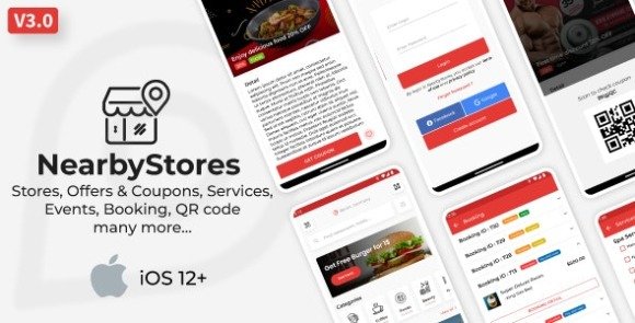 Nearby Stores iOS Offers and Coupons Events Restaurant Services and Booking