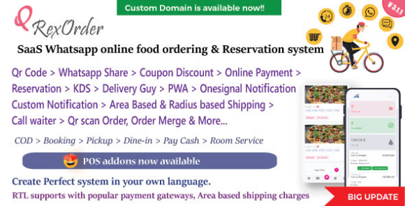 QrexOrder SaaS Restaurants QR Menu WhatsApp Online Ordering Reservation