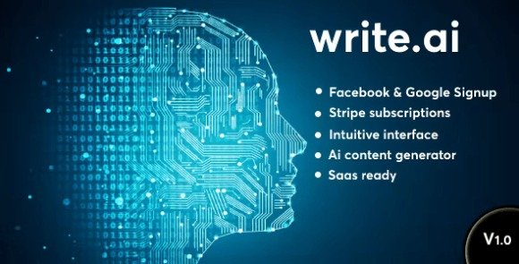 Writeai AI Content Generation Tool SaaS PHP Script