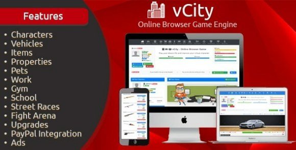 vCity Online Browser Game Platform Script