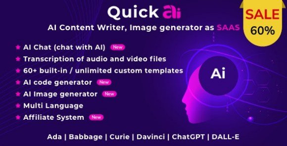 QuickAI OpenAI AI Writing Assistant and Content Creator as SaaS