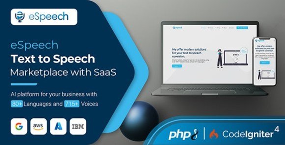 eSpeech Text to Speech Marketplace with SaaS Script