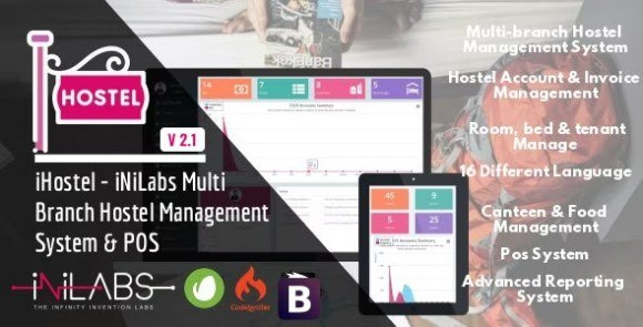 iHostel iNiLabs Multi Branch Hostel Management System and POS Nulled Script