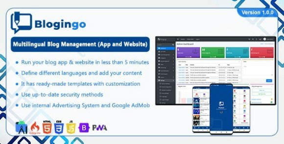 Blogingo Multilingual Blog Management App and Website
