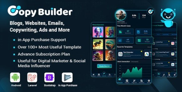 Copy Builder OpenAI ChatGPT AI Writing Assistant AI Image Generator