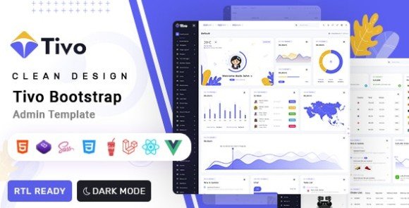 Tivo React Vue Js Laravel and HTML Admin Dashboard Template