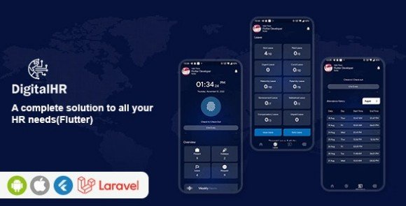 DigitalHR Complete Solution to all your HR needs Flutter App Source