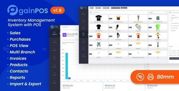 Gain POS Inventory and Sales Management System Nulled