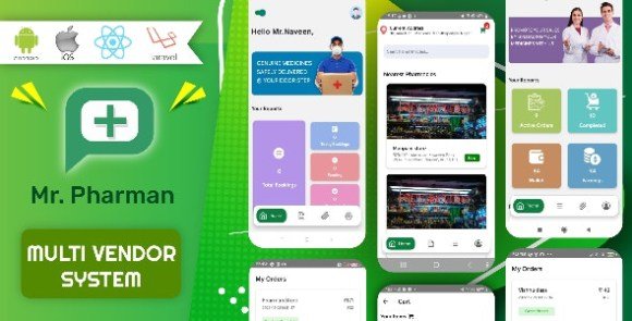 MrPharman React Native Multi Vendor Pharmacy Solution App Source