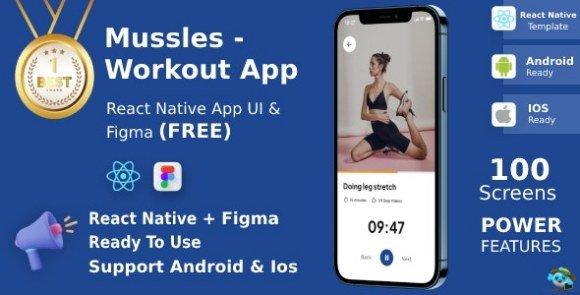Workout Apps UI Kit React Native Figma App Source