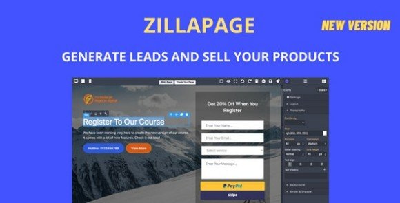 Zillapage Landing Page and Ecommerce Builder Nulled Script