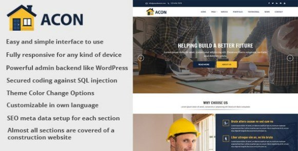 Acon Architecture and Construction Website CMS Script