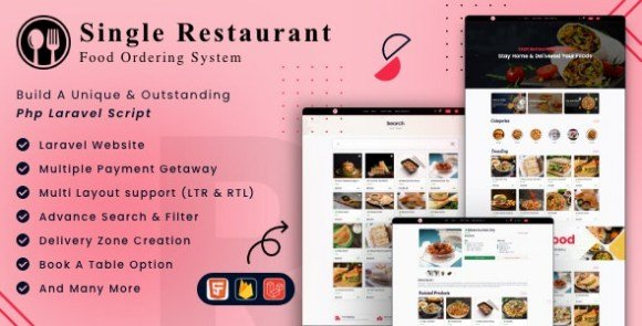 Single Restaurant Laravel Website and Admin Panel App