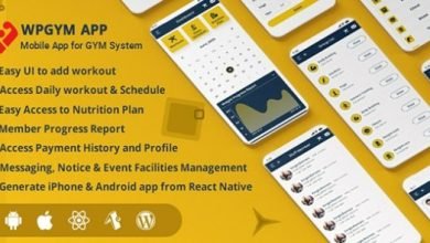 WPGYM App Mobile App for WordPress Gym System App Source