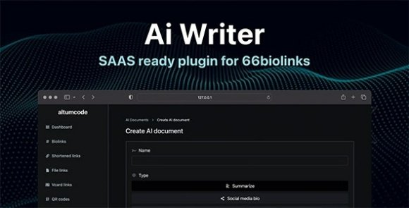 AI Writing Assistant Image Generator Speech to Text 66biolinks Plugin