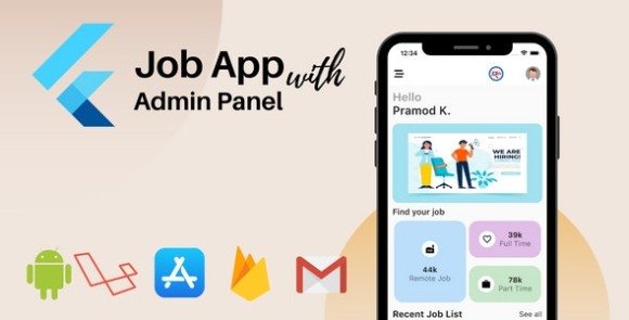 Flutter Job Portal App with Admin Panel Source
