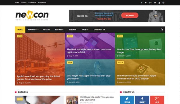 Newcon Responsive News Magazine Blogger Template