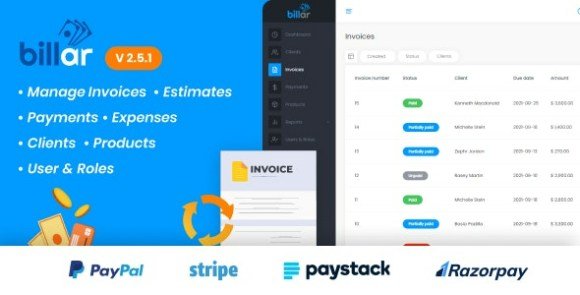 Billar Invoice Management System Nulled Script