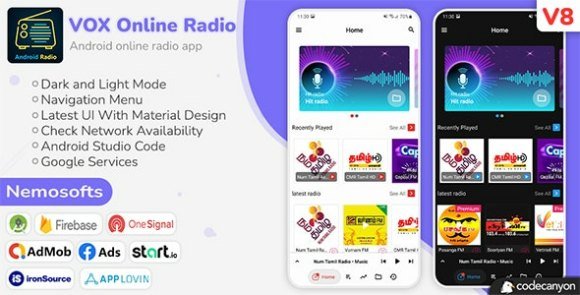 VOX Android Online Radio App Source Nemosofts