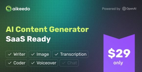 Aikeedo AI Content Generator Platform SaaS Ready OpenAI Nulled Script