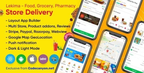 Lekima Store Delivery React Native Application for WordPress WooCommerce