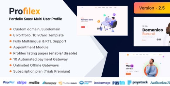 Profilex Portfolio Website Builder SAAS Multitenant Nulled Script