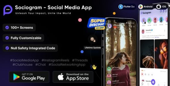 Sociogram Social Media App Instagram Reels Threads Clubhouse Chat Social Networking