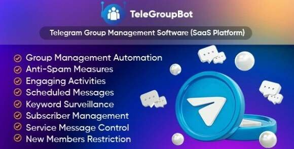 TeleGroupBot Telegram Group Management Software SaaS Platform Nulled