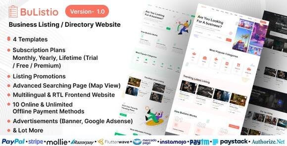 Bulistio Business Listing Directory Website Subscription Script
